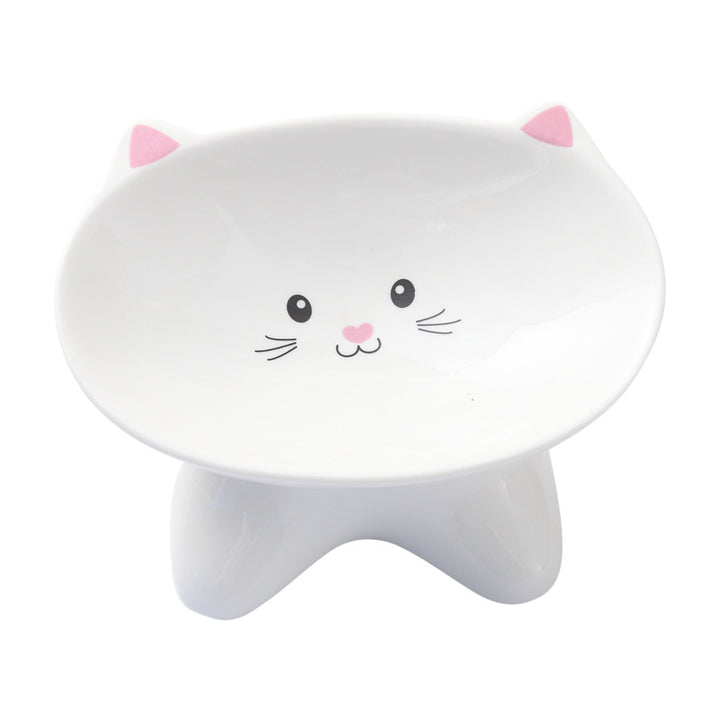 Ceramic Small Cat Face Shape Pet Food Bowl Cat Bowl Dog Bowl Universal And Easy To Clean