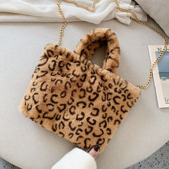 Leopard Tote Chain Shoulder Crossbody Bag
