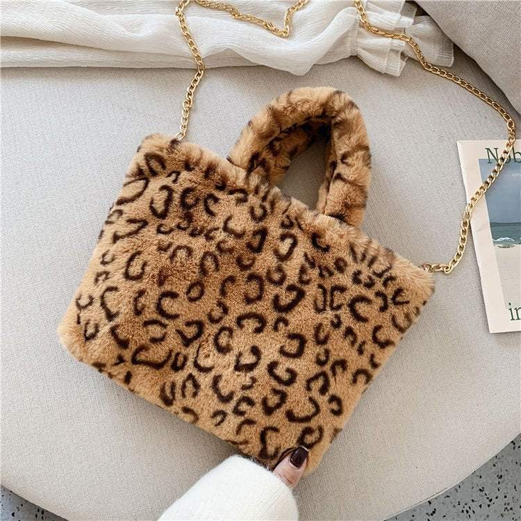 Leopard Tote Chain Shoulder Crossbody Bag