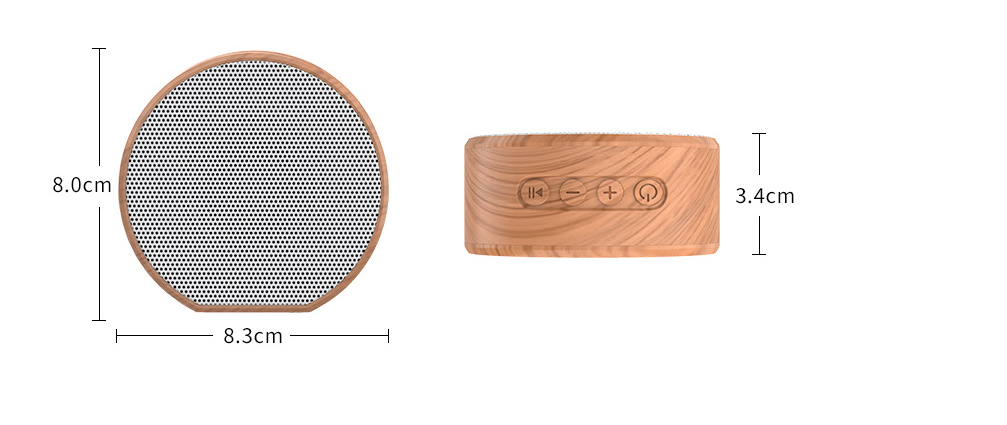 Mini Wood Bluetooth Speaker Portable Outdoor Wireless Support AUX TF