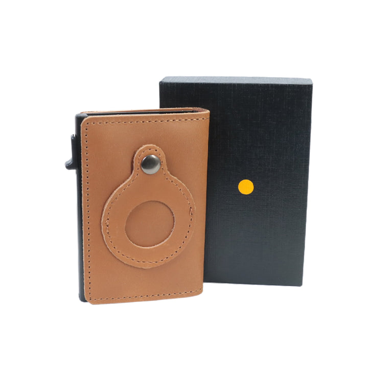 Minimalist Wallets For Men, Premium Genuine Leather Credit Card Holder For AirTag With Slim Wallet RFID Technology