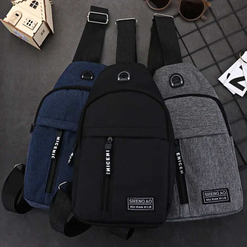 Mens Sling Bag Cross Body Handbag Chest Bag Shoulder Pack Sports Travel Backpack