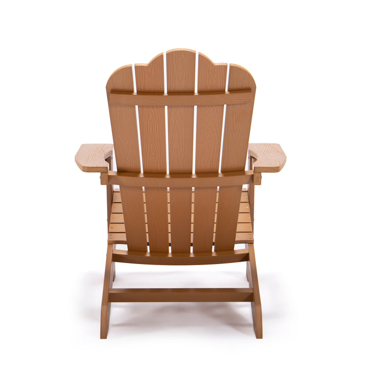TALE Adirondack Chair Backyard Outdoor Furniture Painted Seating With Cup Holder All-Weather And Fade-Resistant Plastic Wood