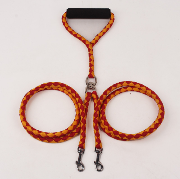 Pet Hand-knitted Traction Wear-resistant Dog Leash Double-ended Hand-knitted Braided Rope Outdoor Dog Leash