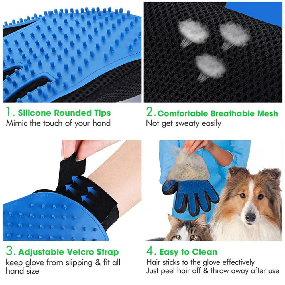 Cat Grooming Glove For Cats Wool Glove Pet Hair Deshedding Brush Comb Glove For Pet Dog Cleaning Massage Glove For Animal Sale