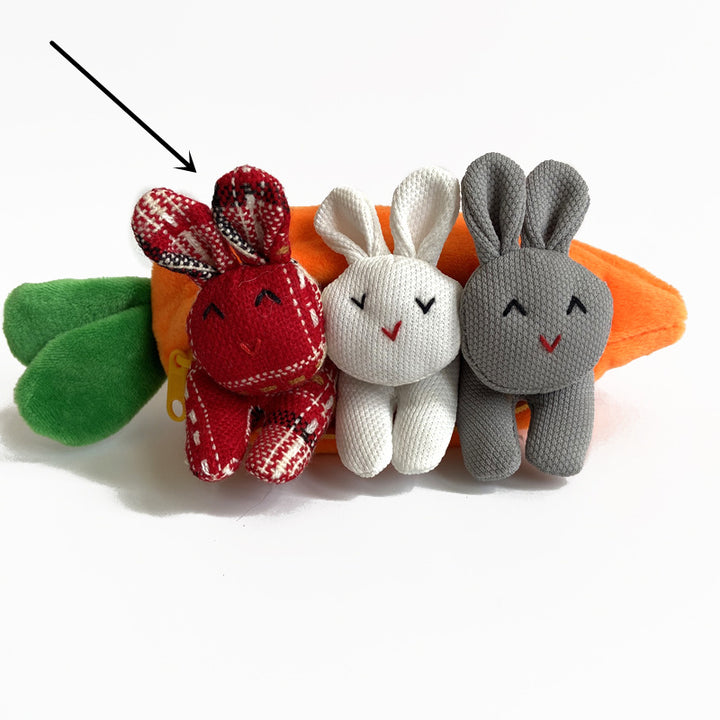 Three Rabbits Carrot Purse Cute Easter Coin Purse