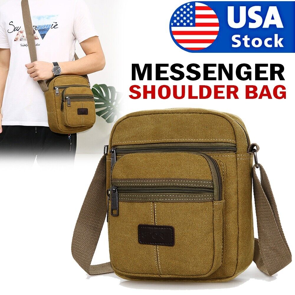 Men's Crossbody Messenger Bag Canvas Bags Casual Shoulder Satchel Handbag Pouch