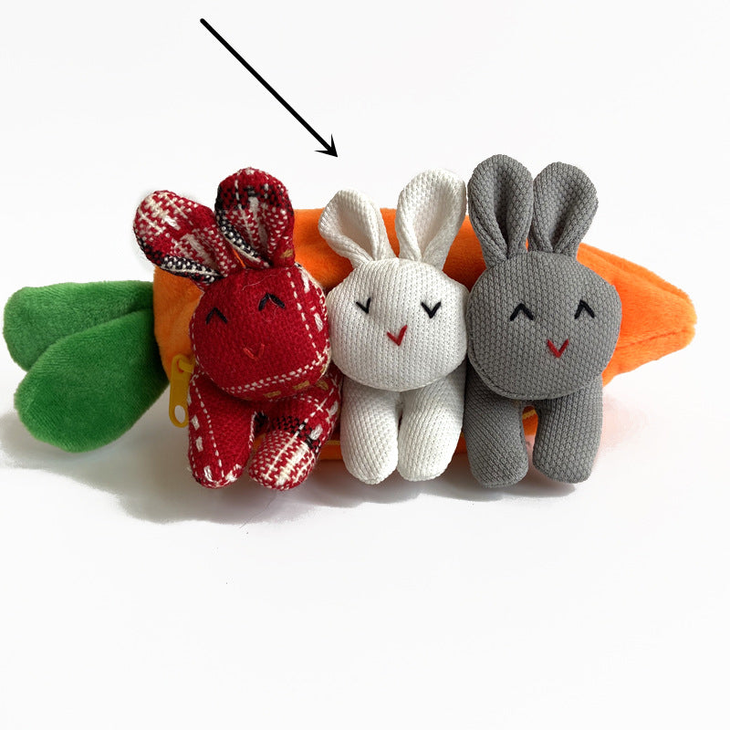 Three Rabbits Carrot Purse Cute Easter Coin Purse