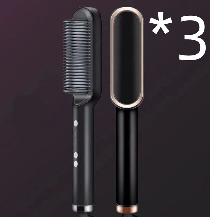 New 2 In 1 Hair Straightener Hot Comb Negative Ion Curling Tong Dual-purpose Electric Hair Brush